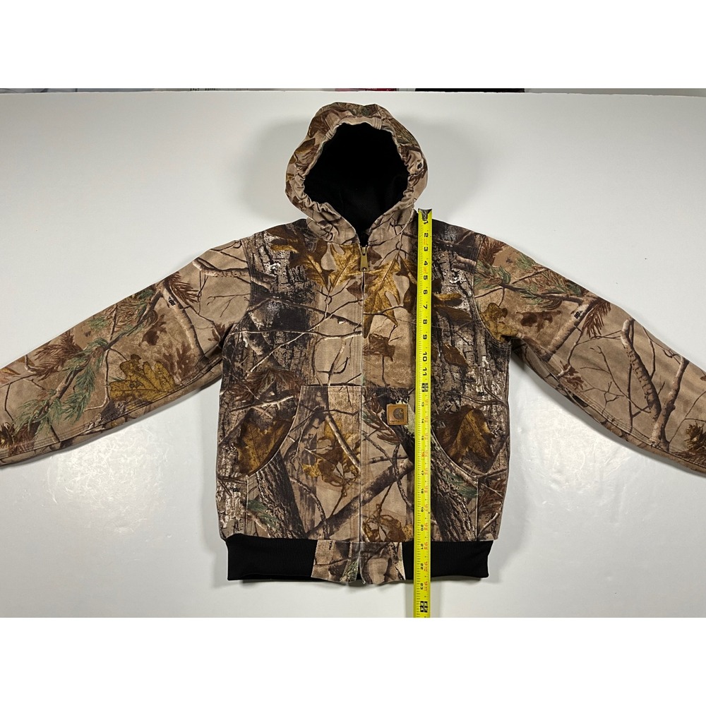 VTG Carhartt Youth L 10/12 YYJ220 CAP Camo Hooded Active Jacket Thermal Lined - Picture 6 of 16